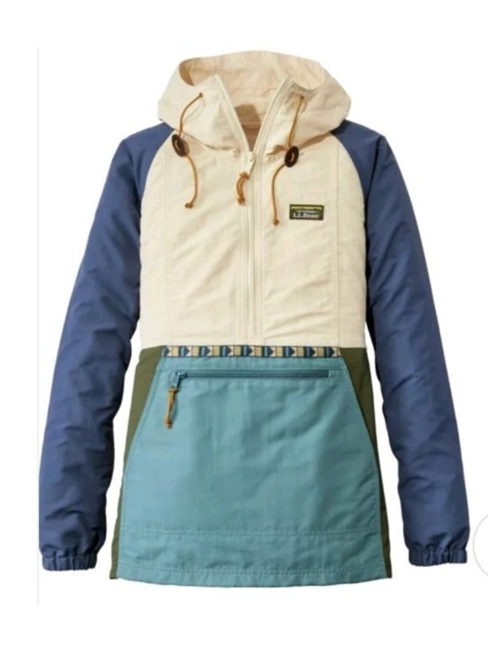 L.L.Bean Mountain Classic Multi Color Anorak Jacket Womens Medium